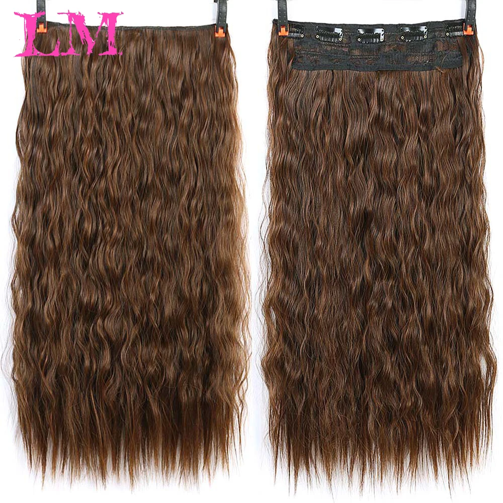Liangmo парик, один кусок синтетических волос на заколках для наращивания, Длинные прямые высокотемпературные накладные волосы для женщин
