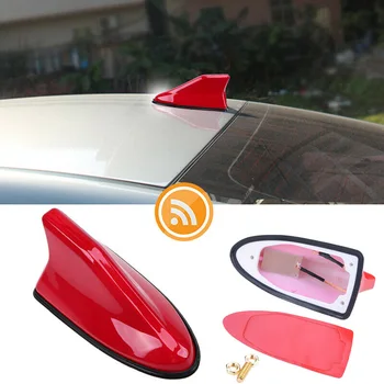 

Roof Shark Fin Antenna Radio signal Decoration Replacement ABS Plastic Red Auto