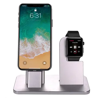 

Besegad 2 in 1 Aluminum Alloy Charging Holder Dock Station Charger Stand for Apple Watch iWatch iPhone X Xs Max cargador stend