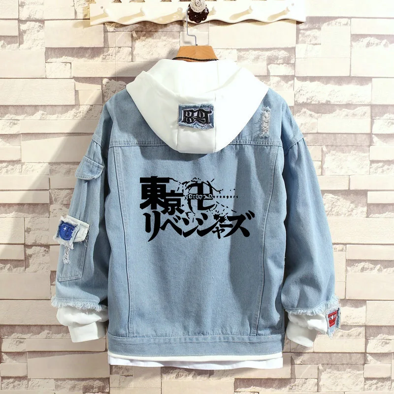 

Hot Sale Anime Tokyo Revengers Denim Jacket Harajuku Manga Cool Logo Hoodies Women/men Autumn/Winter Hoodies