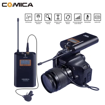 

COMICA CVM-WM100 Professional 48 Channels Mono/Stereo UHF Omni-directional Wireless For Canon Nikon DSLR Cameras Smartphones