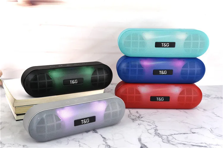 LED Pill Mini Bluetooth Speaker Portable Wireless Speaker FM Radio Sound System 3D Stereo Music Surround Support TF AUX USB