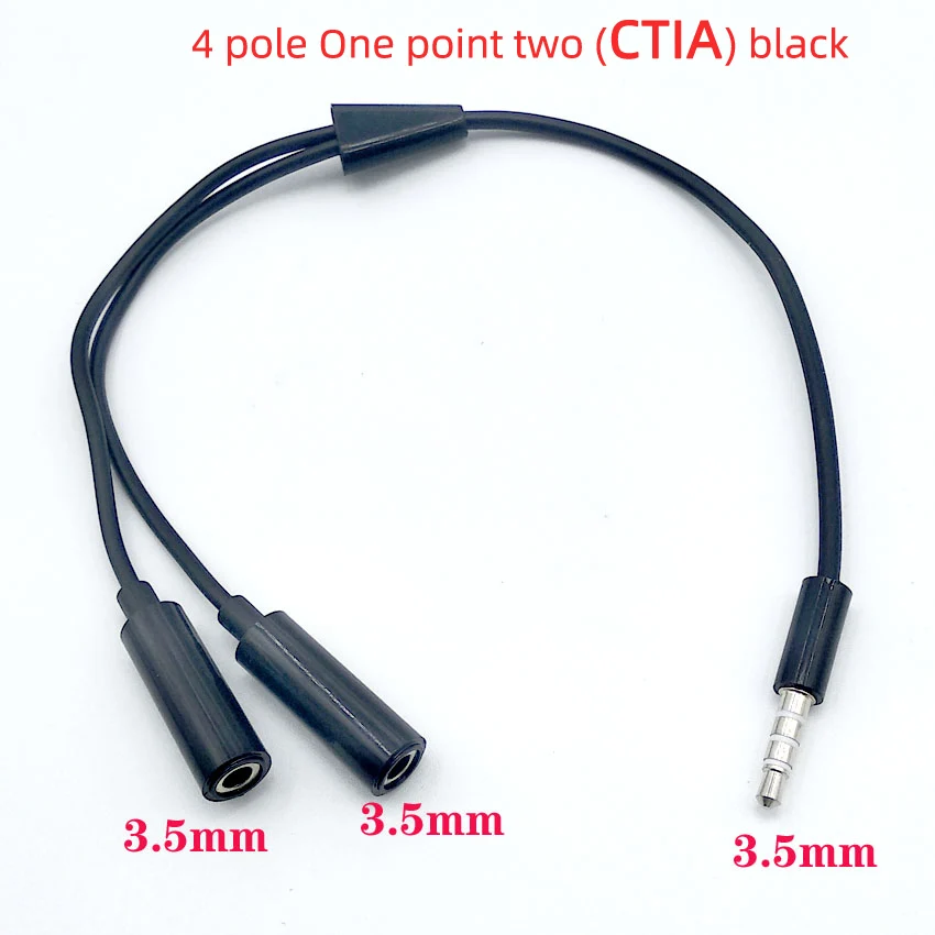 2 шт./лот,, двойная линия подключения аудио 3,5 мм, разъем для гарнитуры, кабель для наушников, адаптер для любителей наушников, шнур для MP3 MP4