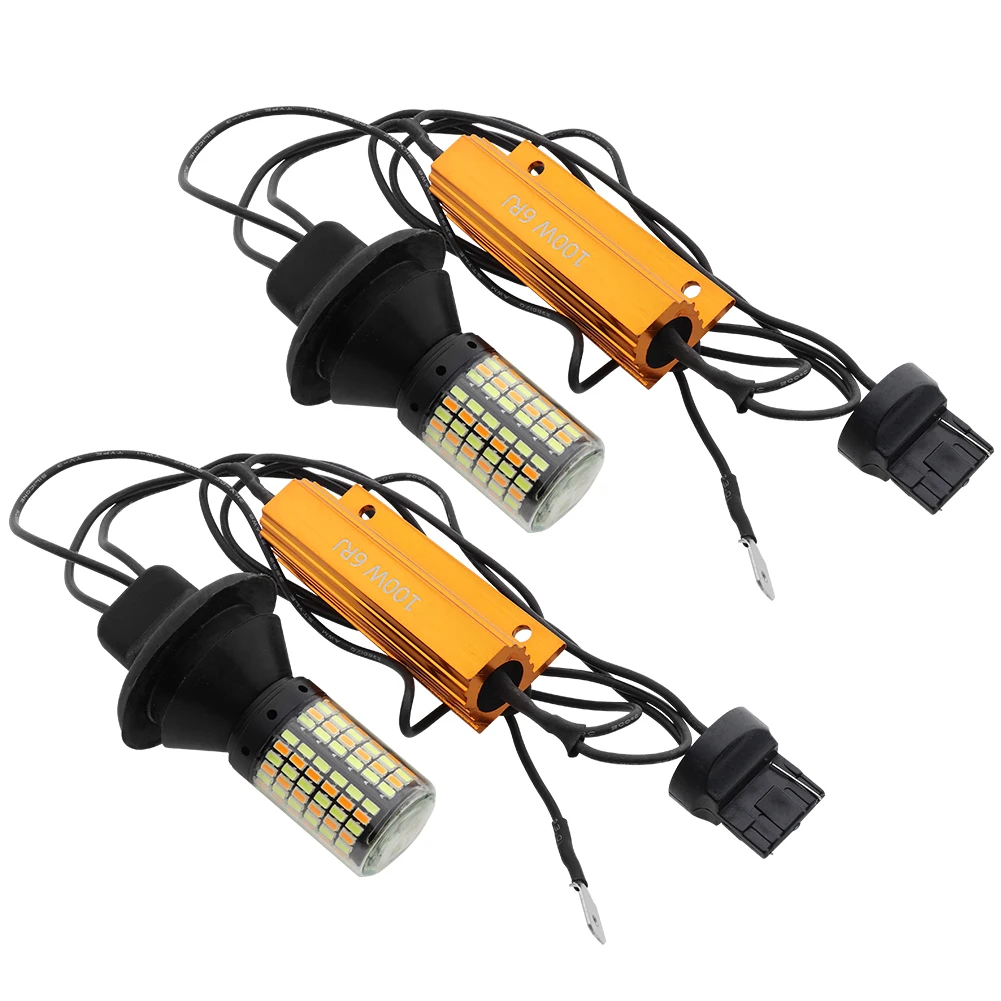 2 шт. светодиодный светильник BA15S BAU15S 7440 T20 Canbus 168SMD без ошибок белый янтарный
