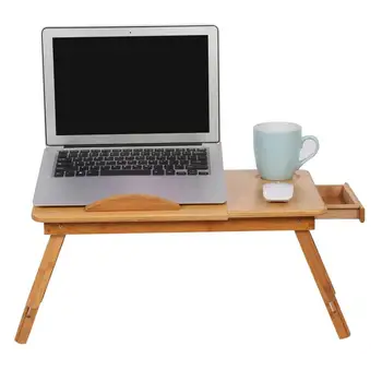 

1Pc Portable Bamboo Computer Desk Rack Shelf Dormitory Bed Lap Desk Book Reading Tray Bed Table For Computer Notebook Book Table