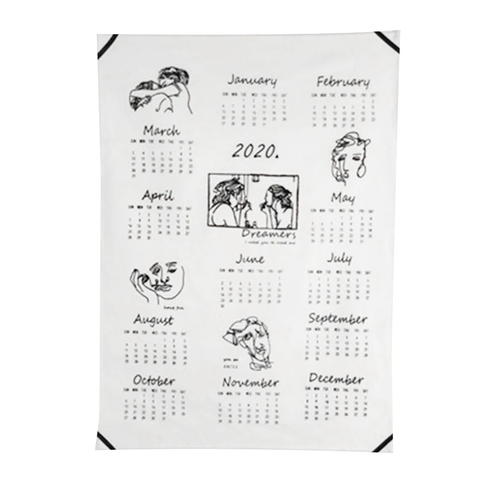 Новогодняя хлопковая ткань настенный календарь ежедневный планировщик хлопчатобумажная ткань Декор для гостиной