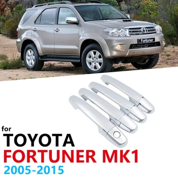 

Luxurious Chrome Side Door Handles Cover Trim for Toyota Fortuner MK1 2005~2015 Car Accessories Sticker Catch 2006 2007 2008