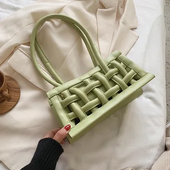 

2020 New Designer PU Leather Shoulder Bags For Women Luxury Handbags Solid Color Fashion Mini Hand Bags Female Small Totes