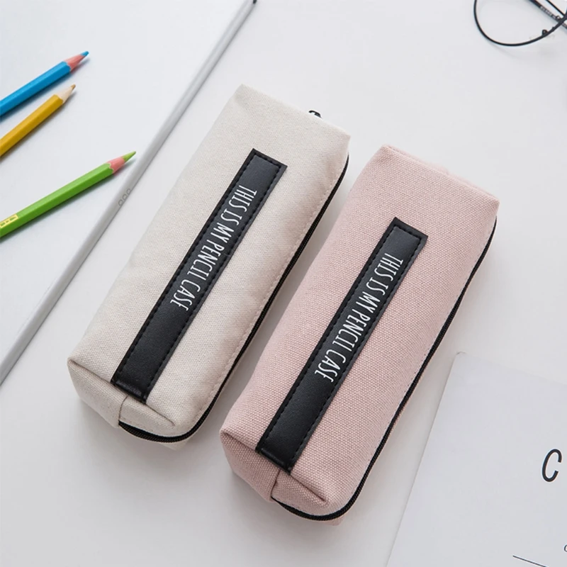 1 шт. креативный школьный пенал простой сплошной цвет большая ручка сумка, школьные принадлежности