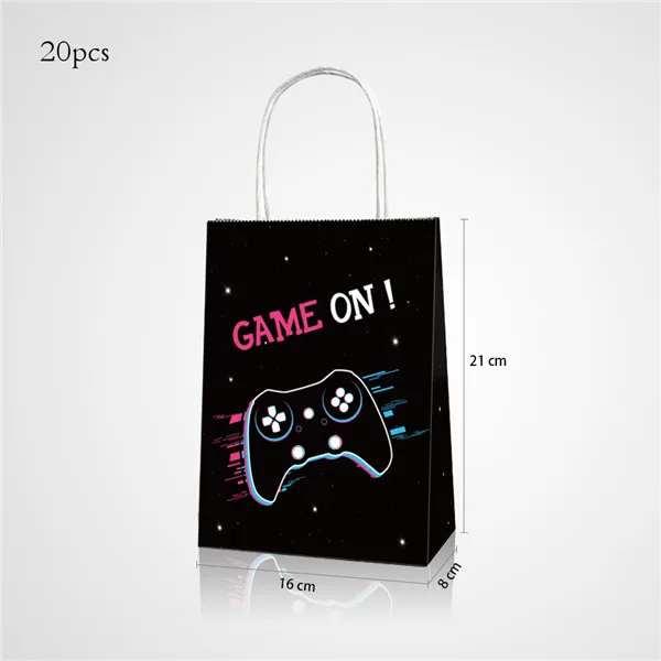 BD018x20pcs Игровая тематическая вечеринка, украшения с шариками геймпадом, одноразовые наборы посуды, товары для мальчиков на день рождения - Цвет: BD018x20pcs