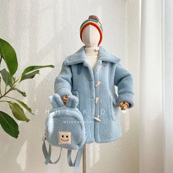 

Lamb wool coat 20 winter new style Korean temperament girl fur coat warm mid-length coat send school bag
