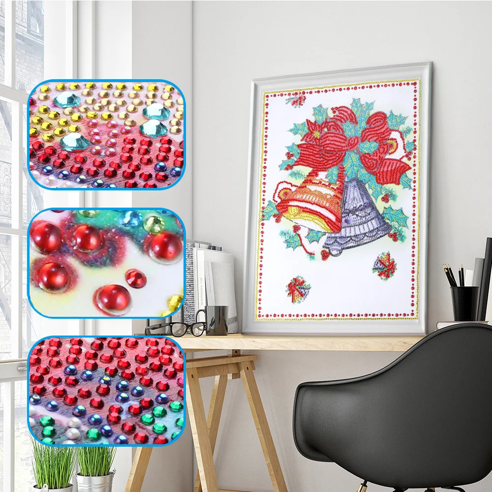 

Christmas Bell Diamond Painting Special Shaped Diamond DIY 5D Partial Drill Cross Stitch Kits Crystal Rhinestone Picture Arts