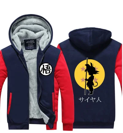 Японский аниме Dragon Ball Z Saiyan Новинка зимняя флисовая плотная мужская толстовка с капюшоном anese мультяшная толстовка с капюшоном мужская куртка f - Цвет: 21