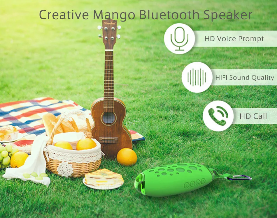 Мини Манго беспроводной Bluetooth динамик стереоколонка для улицы микрофон крюк портативный IP54 Водонепроницаемый поддержка громкой связи вызова динамик