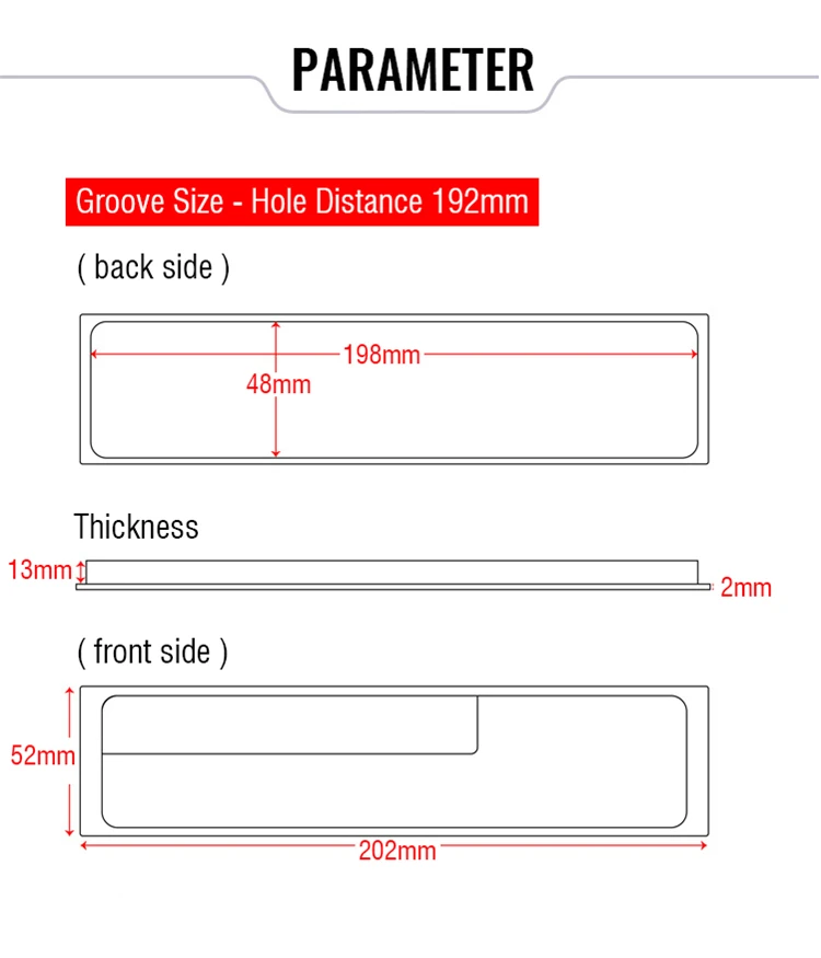 KAK-Zinc Alloy Interior Sliding Door Handles, Black