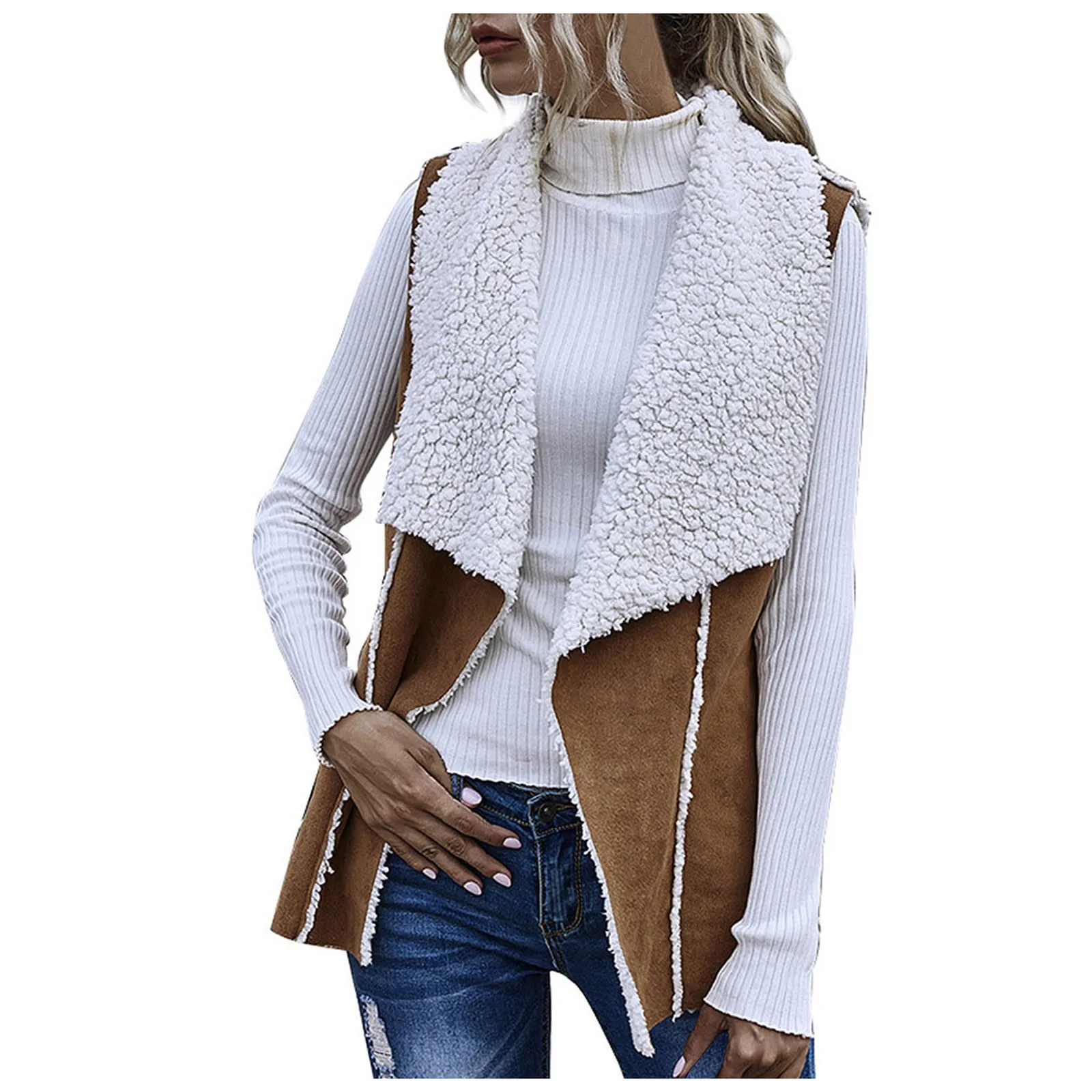 Women Vest Jacket Vintage Lamb Leather Vests Female Sleeveless Fashion PU Waistcoat Coat Gilet Casaco Feminino #22 |