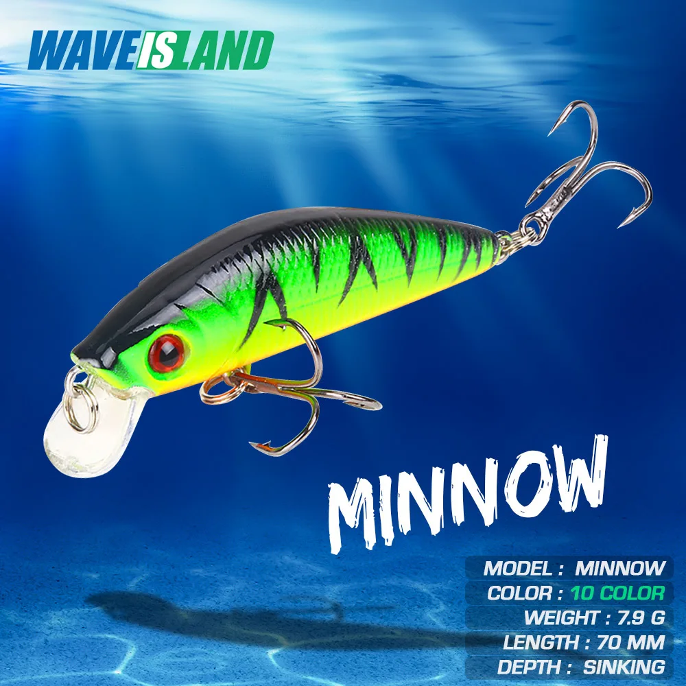 WAVEISLAND блесна рыболовные приманки плавающий приманка для воды 7 9g см бионические
