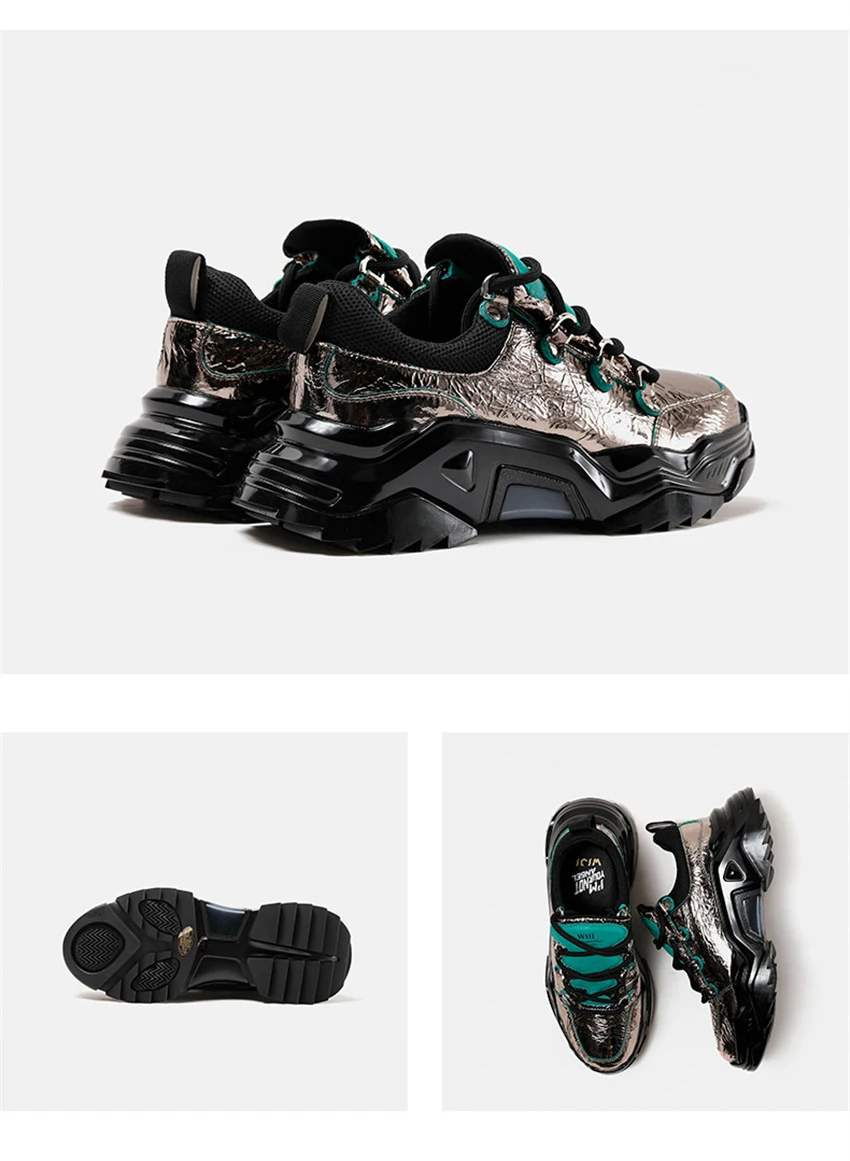 WJ/модные женские туфли на платформе; обувь для папы из натуральной кожи; tenis feminino; обувь, увеличивающая рост; женские кроссовки на толстой подошве; женские кроссовки