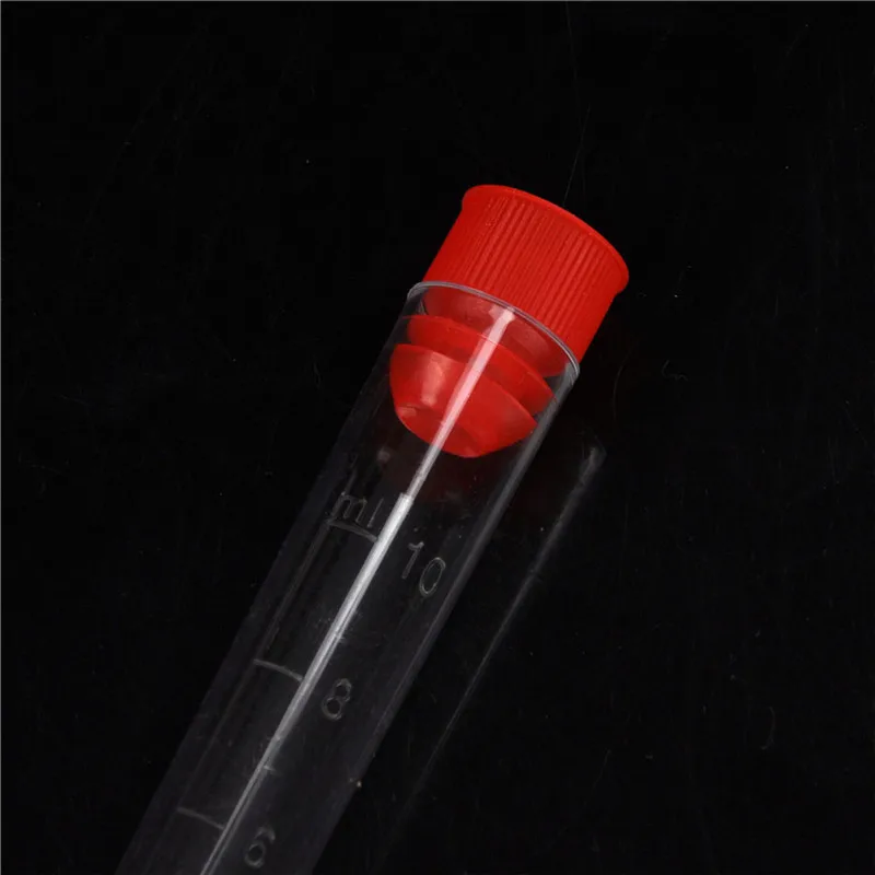 10Pcs New 16x100mm Clear Plastic Test Tubes With Caps Lab Round Bottle Tubes Laboratory Tools