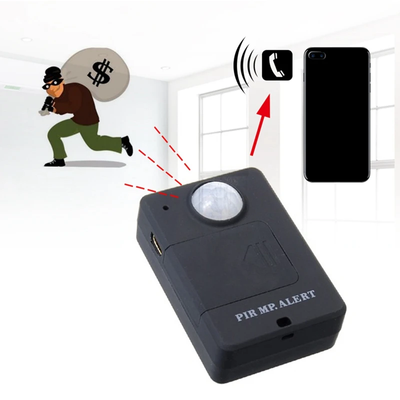 

Mini GSM Alarm Motion Sensor Alarm Infrared Wireless GSM Alarm Anti-theft Motion Detector With EU Plug High Sensitivity