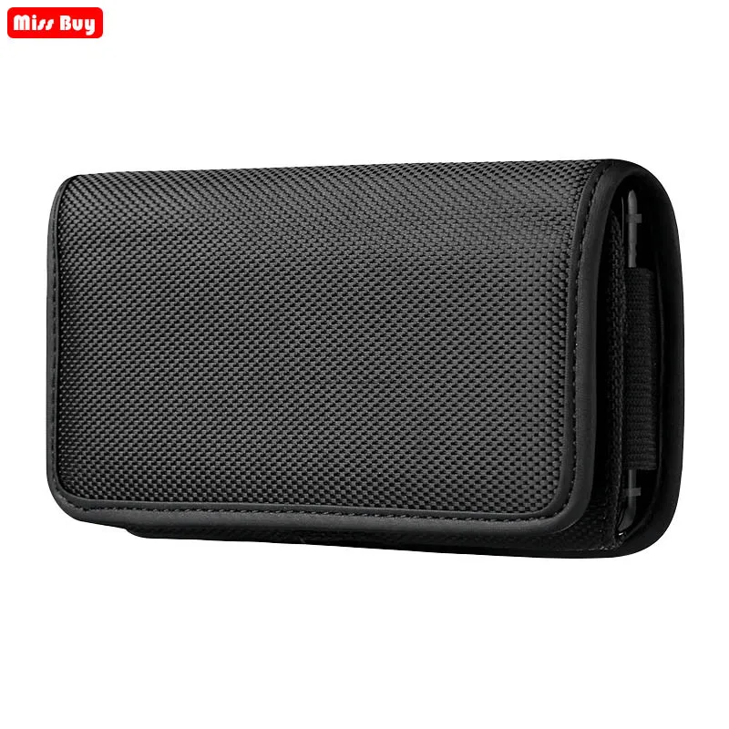 Universal Phone Pouch For iPhone X 11 8 7 6 6S Plus 5 5S SE 5C 4 4S Xr Xs Max Case Belt Clip Holster Oxford Cloth Bag Flip Cover