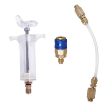 Óleo/injetor de tintura 30ml 1 oz com adaptador de acoplador rápido do lado baixo 1/4 adaptador manual do injetor de óleo do lubrificador dropshipping