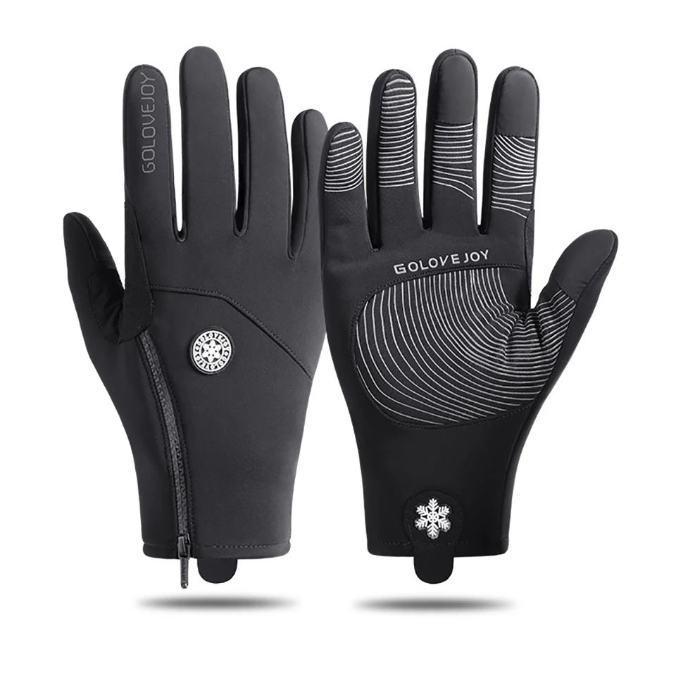 

Зимние теплые перчатки для езды на открытом воздухе для мужчин и женщин, водонепроницаемые ветрозащитные перчатки для сенсорных экранов с закрытыми пальцами, лыжные велосипедные перчатки, 1 пара