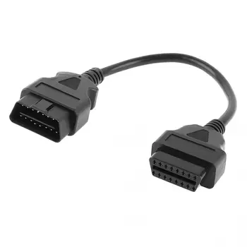 

Black Plastic OBD-II 16Pin Male to Female Extension Cable Transfer Connector with 19CM Line for Cars Diagnostic Adapter
