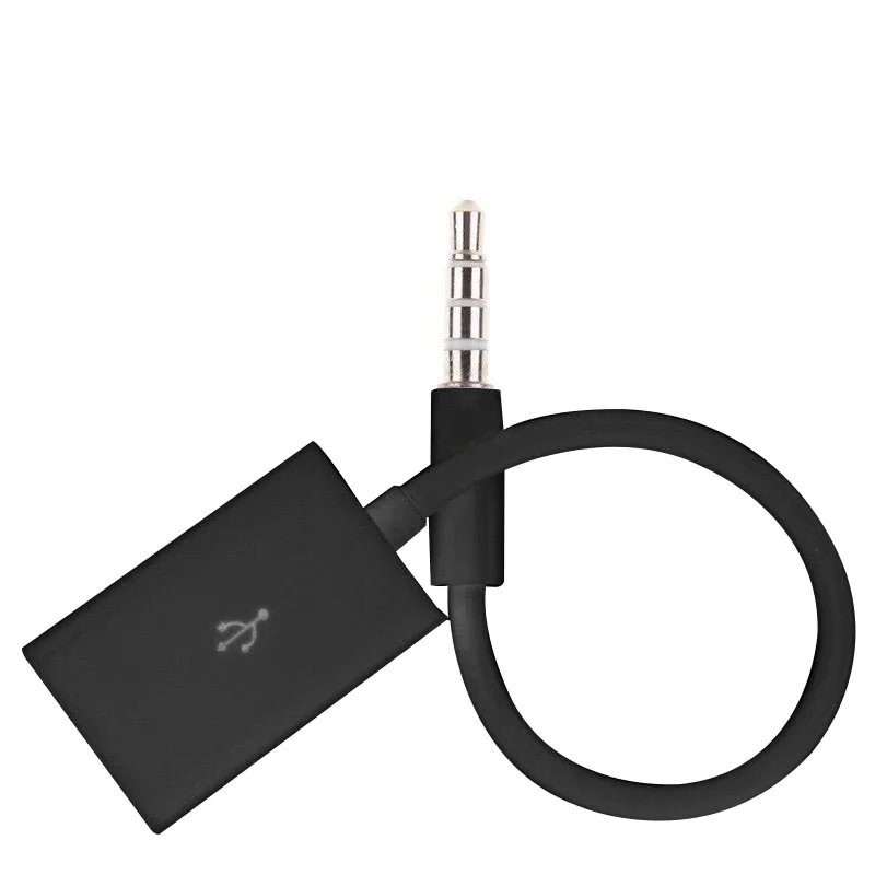 Автомобильный 3 5 мм штекер AUX аудио разъем к USB 2 0 Женский конвертер Кабель MP3 |