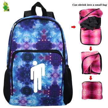 

New Billie Eilish Printed Foldable Backpack Bookbags Women Galaxy Luminous School Bags for Teenage Girls Boys Laptop Travel Bags