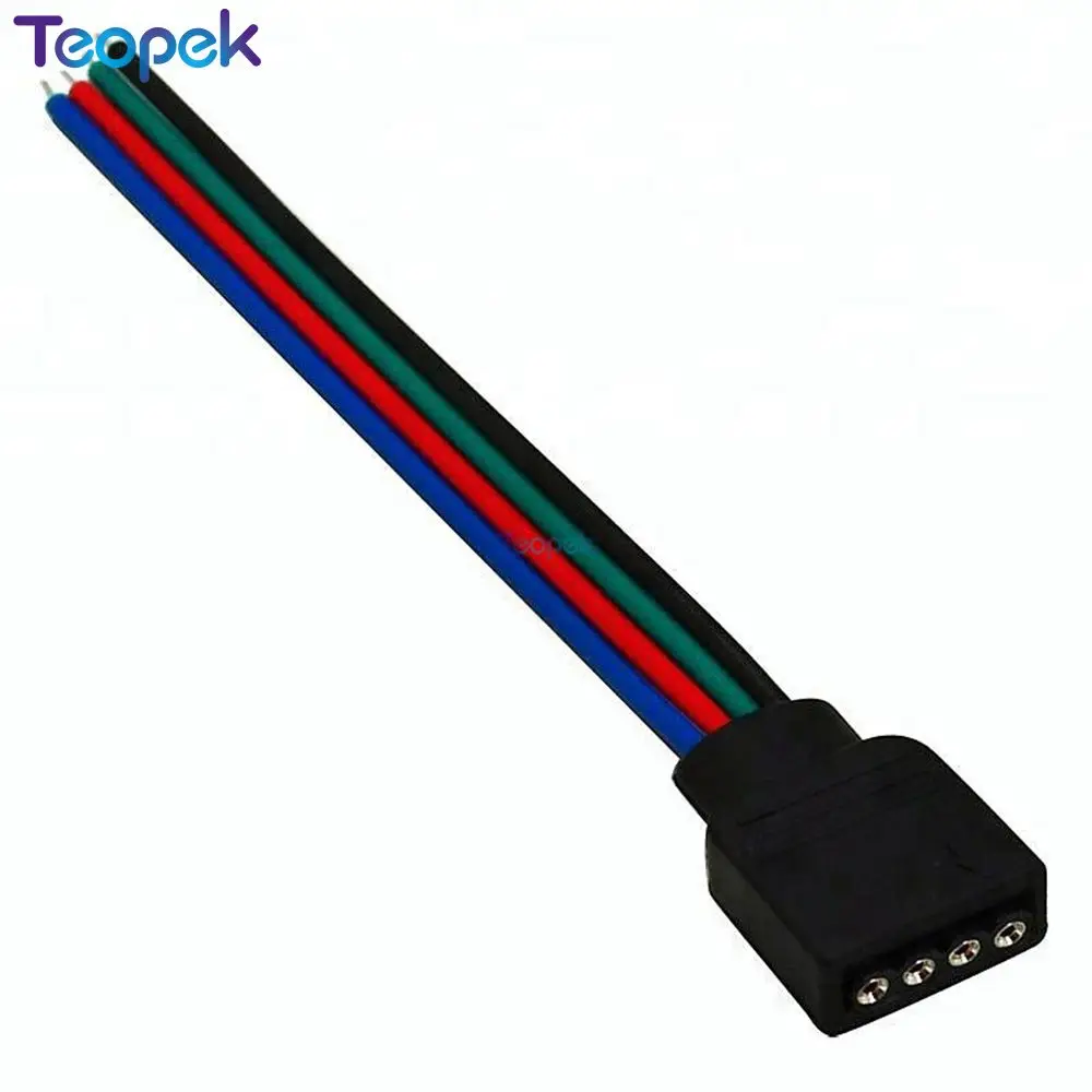 

10Pcs 4 pin RGB Connector Female Or Male Wire Cable For SMD 5050 3528 RGB LED Strip light