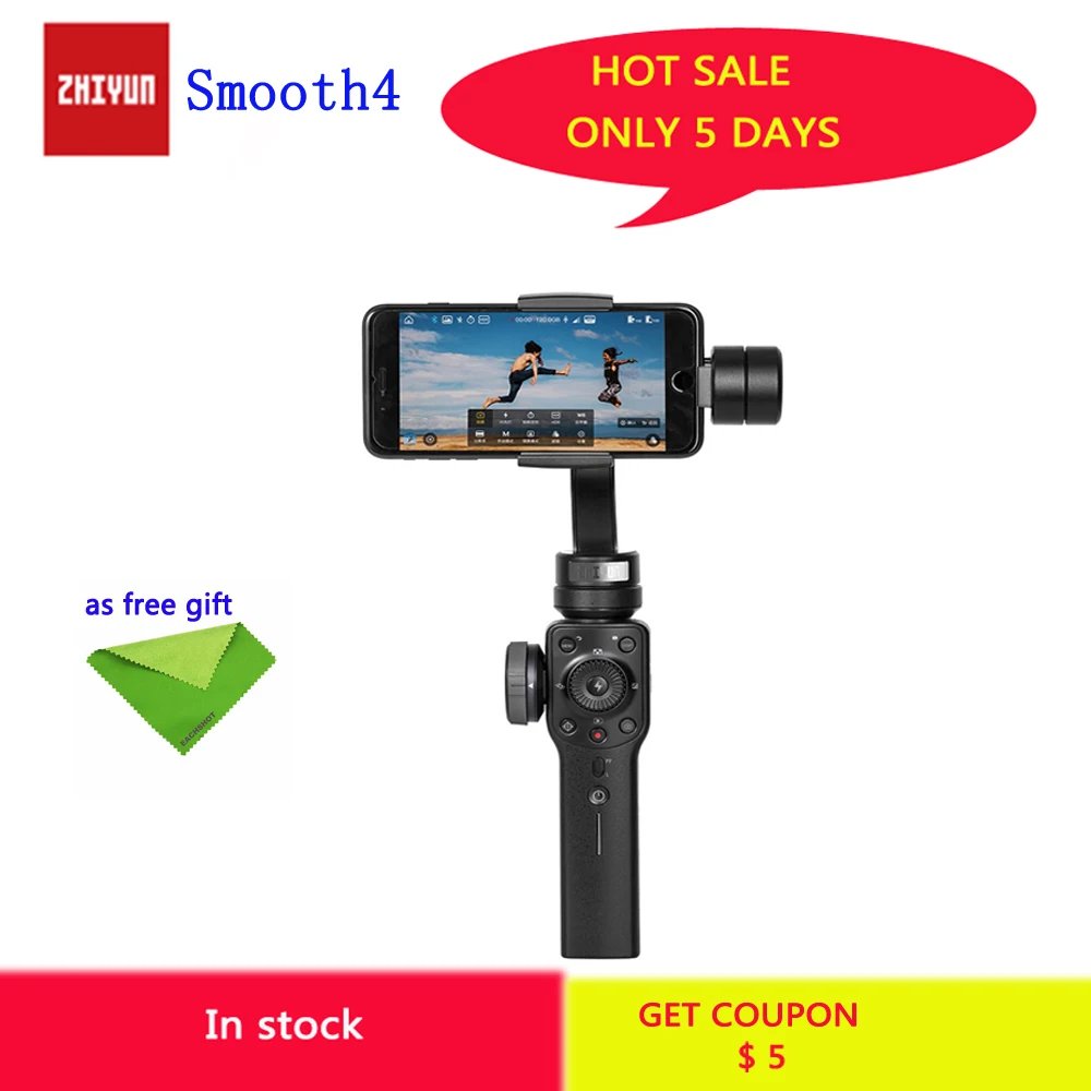 

Zhiyun Smooth 4 Q2 3-Axis Handheld Smartphone Gimbal Stabilizer for Samsung S9 S8 iPhone 11 Pro Max XS XR X 8P 8 for Camera