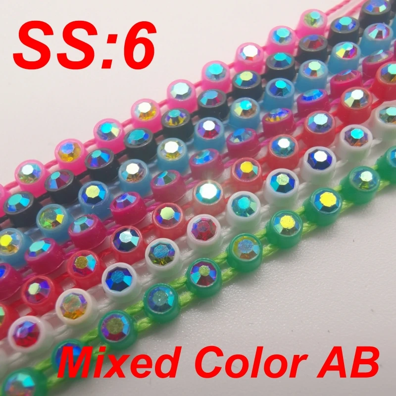 Бесплатная доставка ss6 отделка стразами Rhinestone Banding AB Crystal 10 ярдов/карта Strass SS6 | Дом