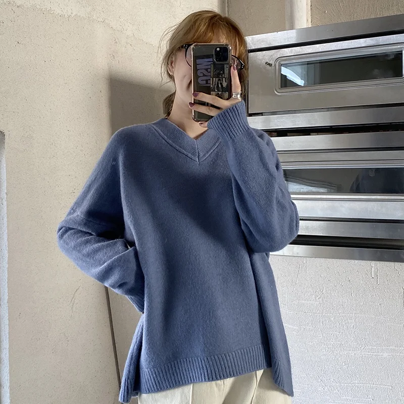 

Autumn Pullover Women Sweaters Korean Casual Knit Loose Sweater Plus Size Women Clothing