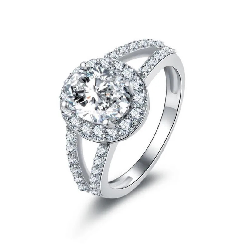 

2 carat 925 Silver Luxury SONA Diamond Ring Proposal Rings High-End Silver Decoration customized diamond ring (XJ)