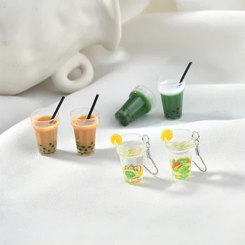 

30pcs/Lot 18*13mm 3D Colorful Milk Drink beverages Bottle Shape DIY Resin Charms Ornament Accessories Plastic Jewelry Pendant