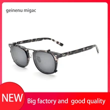 Steampunk Round Clip On Sunglasses Men Women Sunglasses  Lens Magnetic Removable Acetate Optical Computer Glasses