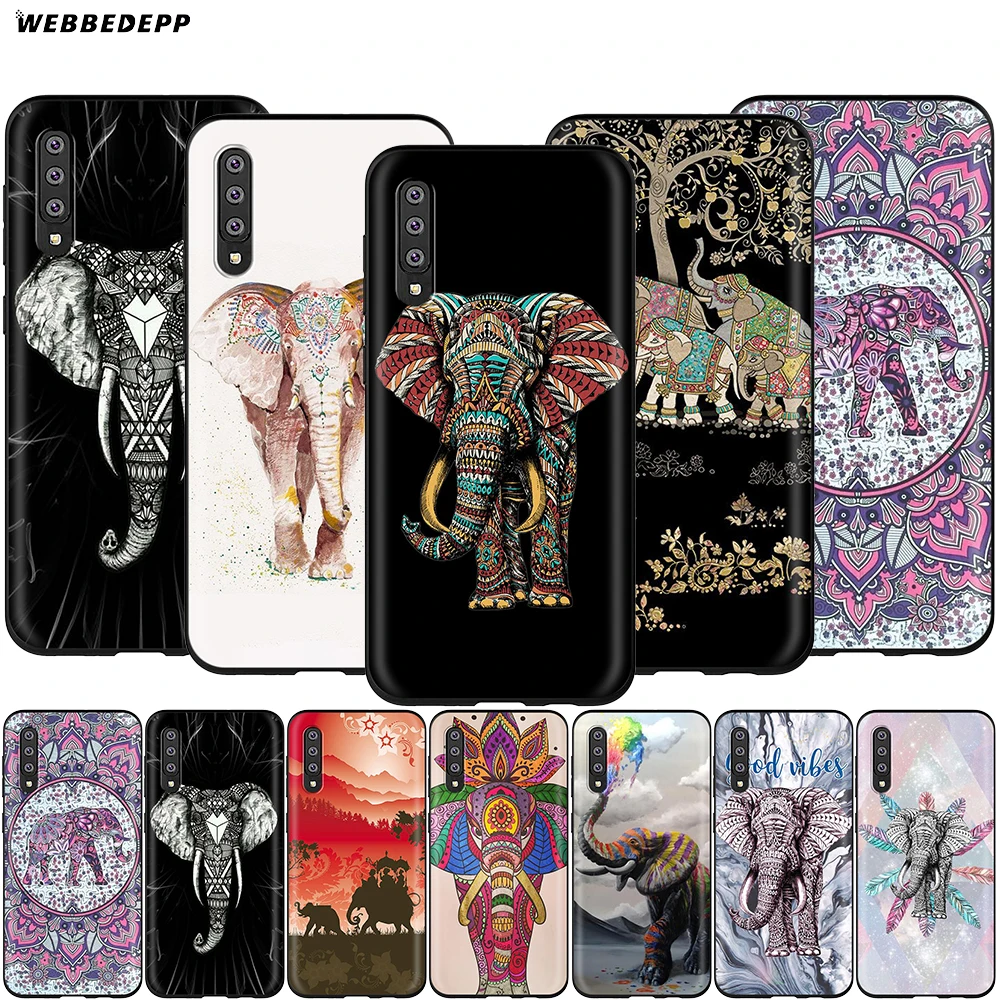 Webbedepp чехол с индийским животным слоном для Samsung Galaxy A3 A5 A6 Plus A7 A8 A9 J6 M20 A10S A20S A30S A40S