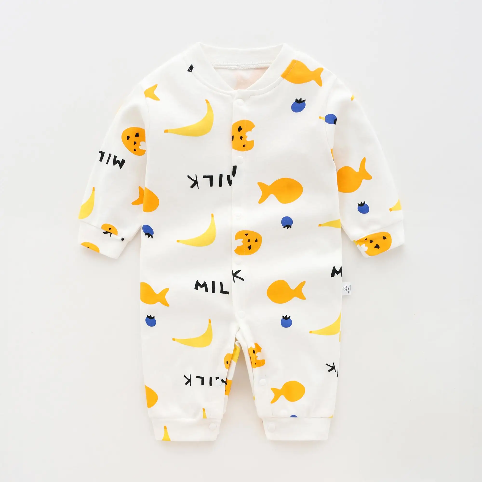 Baby Male Baby Cotton Female Baby Long Sleeve Bodysuit 0 To 12 Months Harbin Clothes Newborn Clothes Spring And Autumn Pajamas - Цвет: Белый