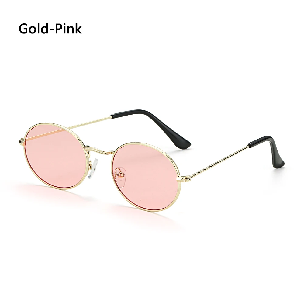 Oval Sunglasses Gold Silver Frame Retro Festival 400UV Gradient Mirror Glasses Small Metal Frame Unisex raybans women Sunglasses