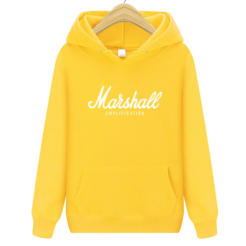 yellow Бренд мужской спортивной одежды модный бренд Marshall принт мужские толстовки с капюшоном, пуловер хип-хоп мужской спортивный костюм толстовки с капюшоном swe - Цвет: yellow