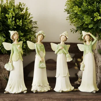 

[HHT] Pastoral Flower Fairy Home Decoration Accessories Bedroom Living Room Wine Cabinet Desktop Small Furnishings Resin Crafts