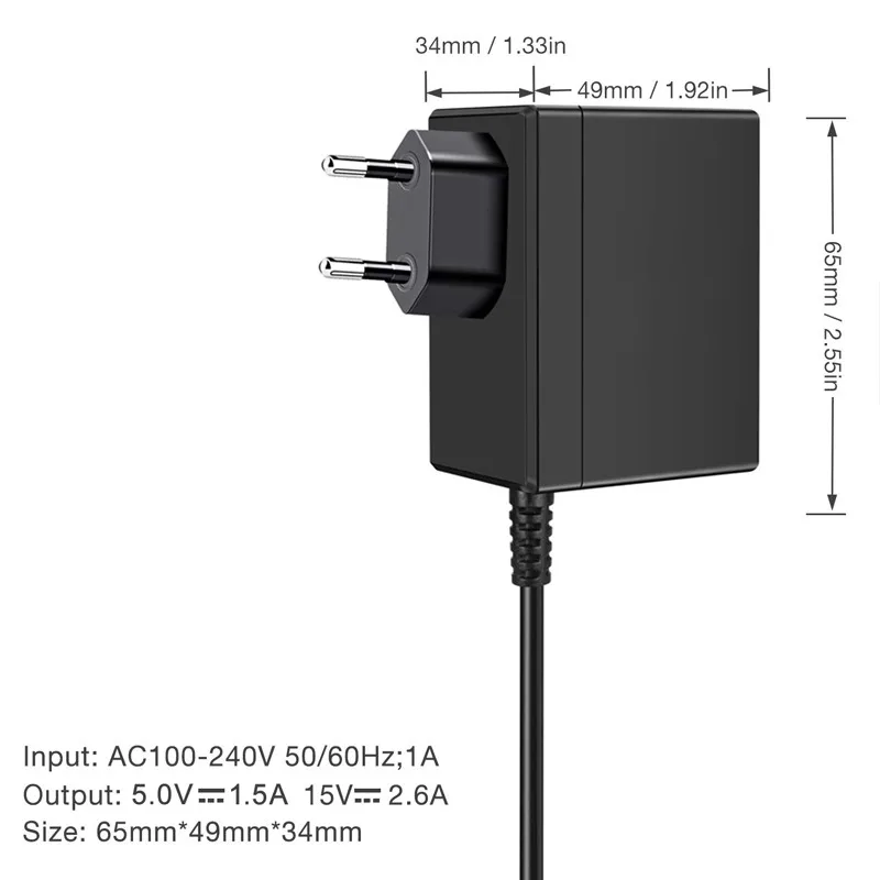 США/ЕС вилка адаптер переменного тока зарядное устройство для переключателя NS 1.5A 2.6A зарядное устройство для переключателя игровой консоли зарядка usb type-C источник питания