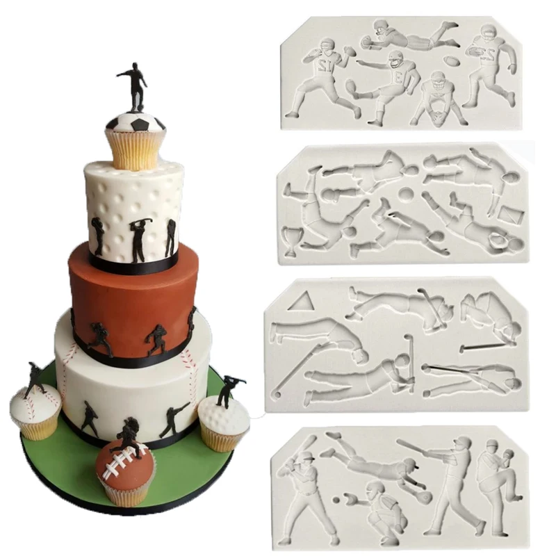 

Football Baseball Golf American Football Silicone Mold Fondant Cake Decorating Tool Gumpaste Sugarcraft Chocolate Forms Fimo