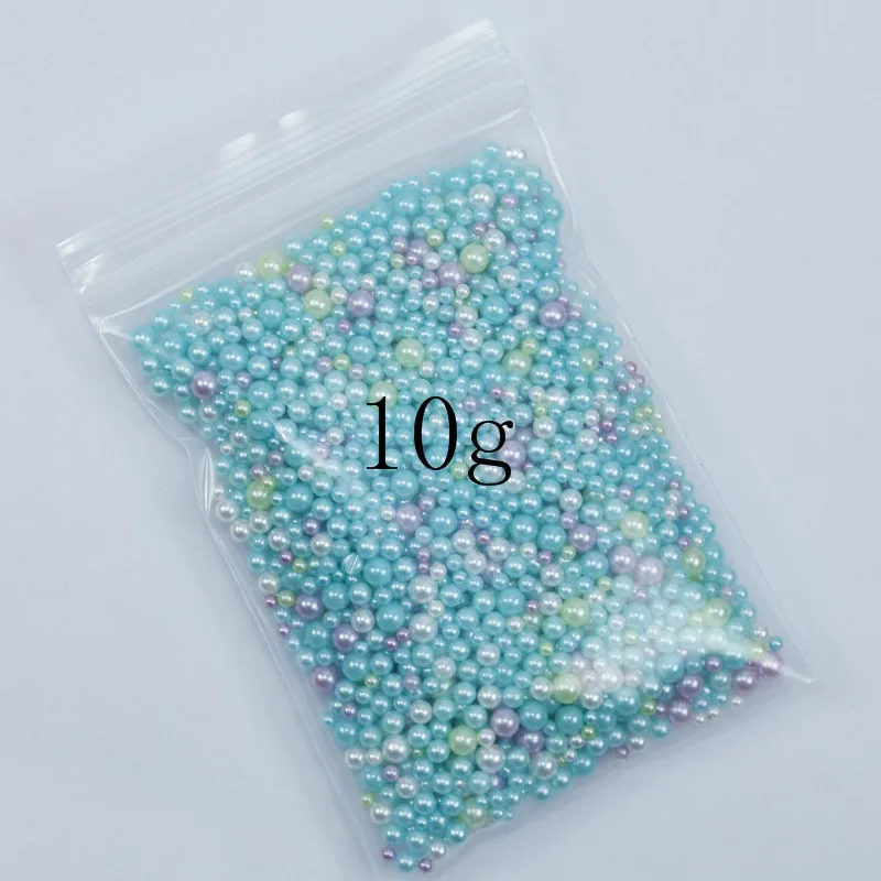 color3-10g 2-5 мм 50 г/10 г жемчуг смешанный размер цвет 12 дизайн круглый шар 3D жемчуг стразы для украшения ногтей аксессуары для ногтей камень - Цвет: color3-10g
