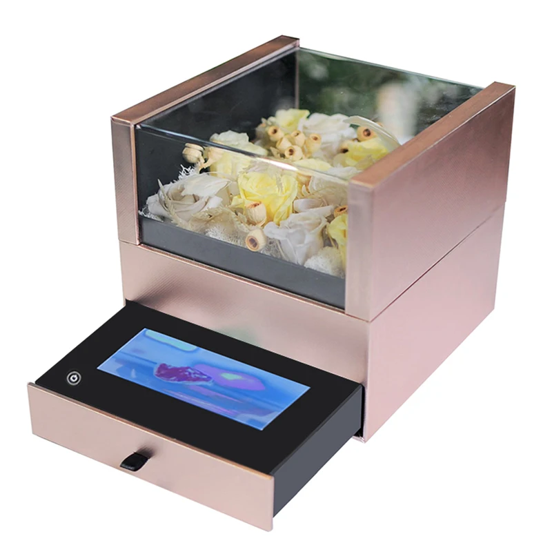 Transparent Drawer Type Birthday Wedding LCD Flower Boxes Lcd Screen video BOX Advertising Display Box With Video | Дом и сад
