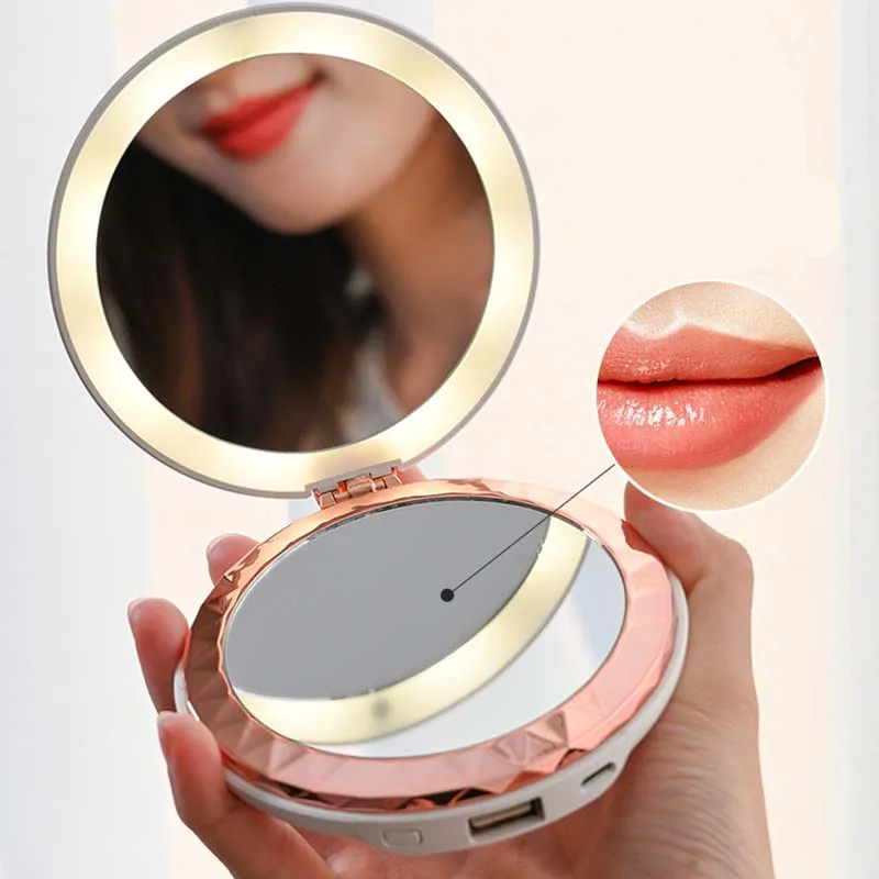 Portable Cosmetic Mirror Light with Hand Warmer Lighting Tech Gadgets Vanity Lights