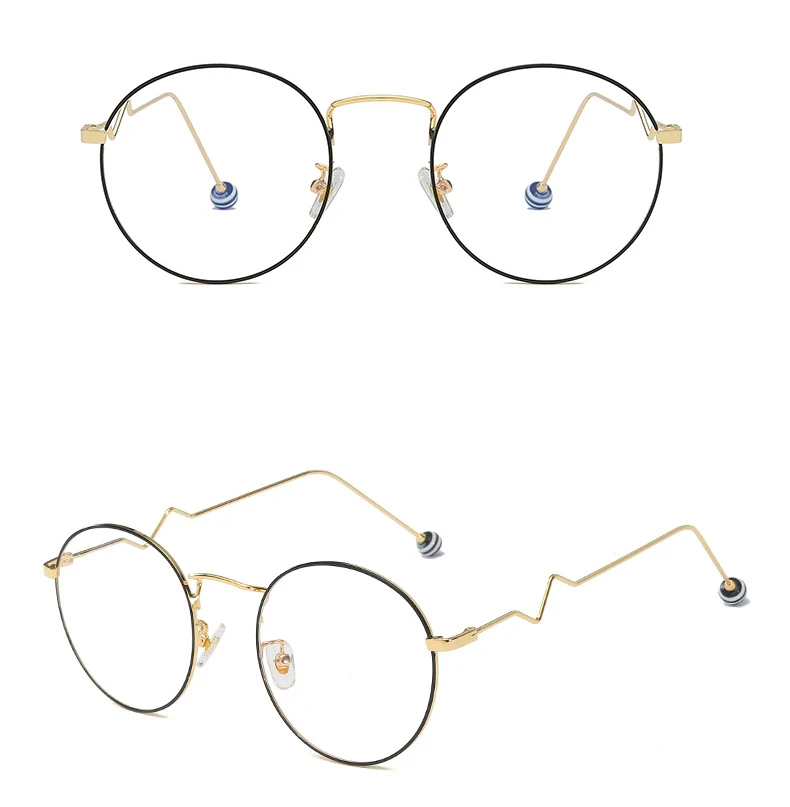 New Finished Myopia Glasses Metal Frame Pearl Candy Color Eyeglasses Anti Blue-ray Nearsighted Glasses-1.5-3-4.5 Student