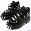 2022 Punk Style Women Sneakers Lace-up 6CM Platform Shoes Woman Creepers Female Casual Flats Metal Decor Tenis Feminino ► Photo 1/6