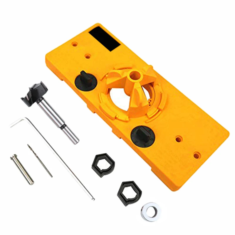 

35Mm Concealed Hinge Jig Boring Hole Drill Guide +Cutter Bit Set +F Clip for Kreg System